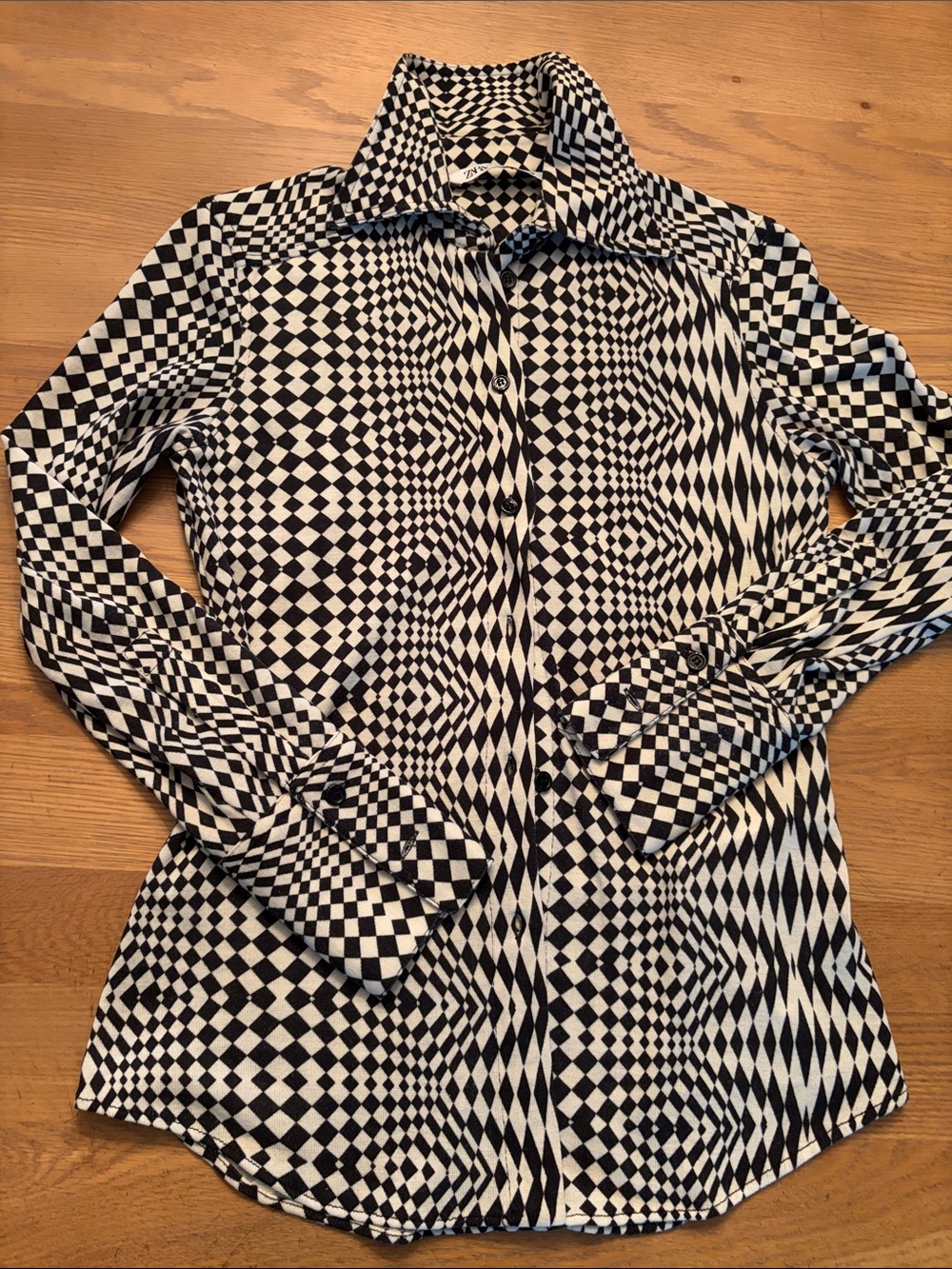 Zara 60s 70s knit button down
